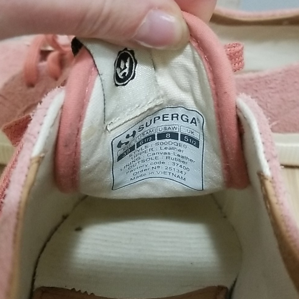 Superga Dusty Pink Suede Leather Lace Up Sneakers - Picture 7 of 12